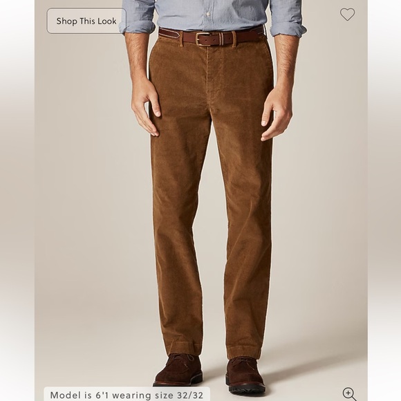 J.Crew Broken-in Straight pant in stretch corduroy Duckwood 35/32